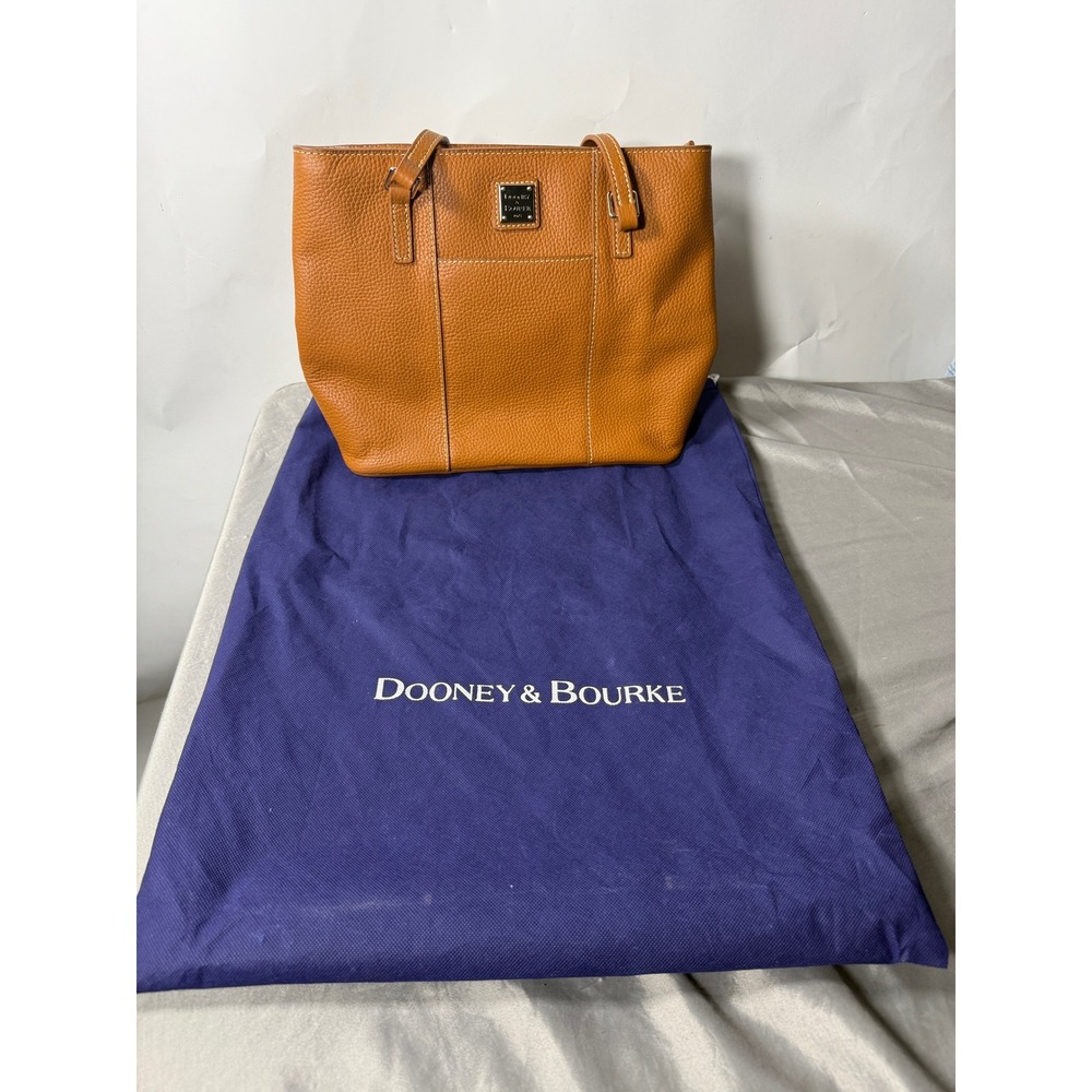 Dooney & Bourke Pebble Grain Leather Tote Bag Caramel Tan with Dust Bag